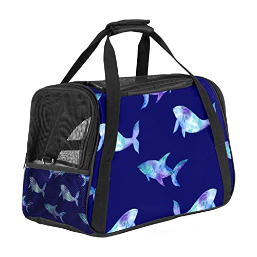 Tragetasche für Haustiere, Batik, Wal und Hai, weiche Seiten, für Corgi, Katzen, Hunde, Welpen, bequem, tragbar, faltbar, von Fluggesellschaften zugelassen Tragetasche für Haustiere, Batik, Wal und Hai, weiche Seiten, für Corgi, Katzen, Hunde, Welpen, bequem, tragbar, faltbar, von Fluggesellschaften zugelassen von Eslifey