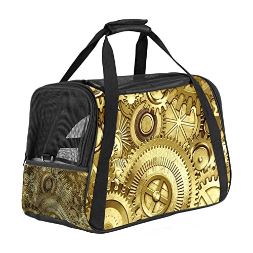 Tragetasche für Haustiere, Golden Gears, weiche Seiten, für Corgi, Katzen, Hunde, Welpen, bequem, tragbar, faltbar, von Fluggesellschaften zugelassen Tragetasche für Haustiere, Golden Gears, weiche Seiten, für Corgi, Katzen, Hunde, Welpen, bequem, tragbar, faltbar, von Fluggesellschaften zugelassen von Eslifey