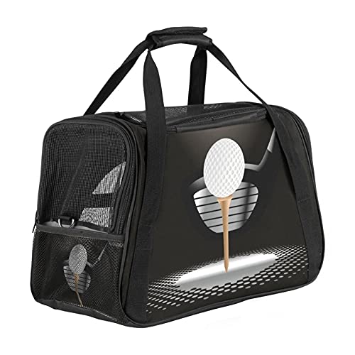 Tragetasche für Haustiere, Golfball auf Tee mit Schläger im Rampenlicht, weiche Seiten, Haustier-Tragetasche, für Katzen, Hunde, Welpen, bequem, tragbar, faltbar, für Fluggesellschaften zugelassen Tragetasche für Haustiere, Golfball auf Tee mit Schläger im Rampenlicht, weiche Seiten, Haustier-Tragetasche, für Katzen, Hunde, Welpen, bequem, tragbar, faltbar, für Fluggesellschaften zugelassen von Eslifey