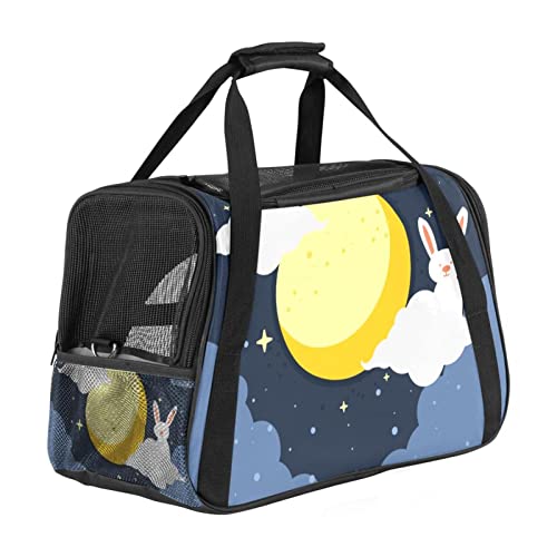 Tragetasche für Haustiere, Kaninchen auf dem Mond, weiche Seiten, für Corgi, Katzen, Hunde, Welpen, bequem, tragbar, faltbar, von Fluggesellschaften zugelassen Tragetasche für Haustiere, Kaninchen auf dem Mond, weiche Seiten, für Corgi, Katzen, Hunde, Welpen, bequem, tragbar, faltbar, von Fluggesellschaften zugelassen von Eslifey
