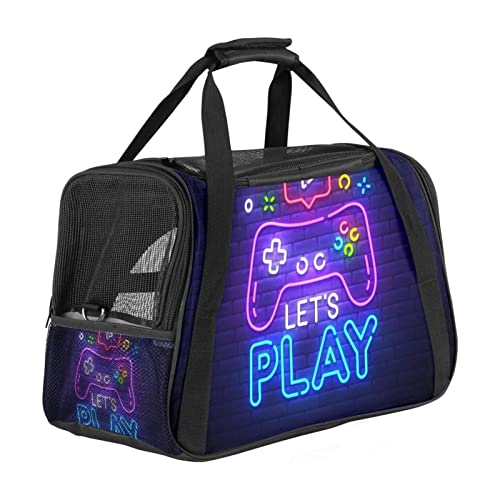Tragetasche für Haustiere, Neon-Spiele, Controller, weiche Seiten, für Haustiere, für Corgi, Katzen, Hunde, Welpen, bequem, tragbar, faltbar, von Fluggesellschaften zugelassen Tragetasche für Haustiere, Neon-Spiele, Controller, weiche Seiten, für Haustiere, für Corgi, Katzen, Hunde, Welpen, bequem, tragbar, faltbar, von Fluggesellschaften zugelassen von Eslifey