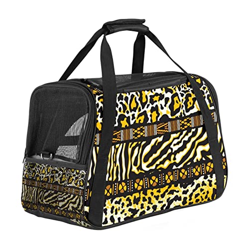 Tragetasche für Haustiere, Tribal-Wildtier-Muster, weiche Seiten, für Corgi, Katzen, Hunde, Welpen, bequem, tragbar, faltbar, von Fluggesellschaften zugelassen Tragetasche für Haustiere, Tribal-Wildtier-Muster, weiche Seiten, für Corgi, Katzen, Hunde, Welpen, bequem, tragbar, faltbar, von Fluggesellschaften zugelassen von Eslifey
