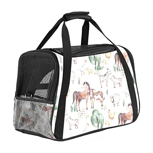 Transporttasche für Haustiere, Aquarell, Bauernhoftiere, weich, für Corgi, Katzen, Hunde, Welpen, bequem, tragbar, faltbar, von Fluggesellschaften zugelassen Transporttasche für Haustiere, Aquarell, Bauernhoftiere, weich, für Corgi, Katzen, Hunde, Welpen, bequem, tragbar, faltbar, von Fluggesellschaften zugelassen von Eslifey