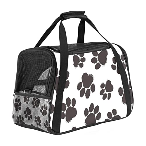 Transporttasche für Haustiere, Cartoon, schwarze Hundepfoten, weiche Seiten, für Corgi, Katzen, Hunde, Welpen, bequem, tragbar, faltbar, von Fluggesellschaften zugelassen Transporttasche für Haustiere, Cartoon, schwarze Hundepfoten, weiche Seiten, für Corgi, Katzen, Hunde, Welpen, bequem, tragbar, faltbar, von Fluggesellschaften zugelassen von Eslifey