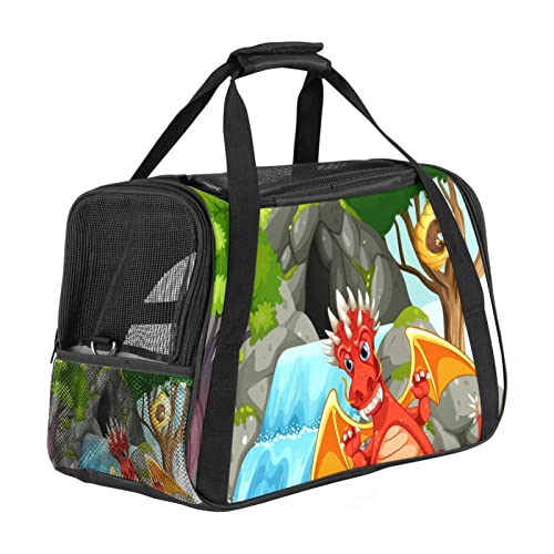 Transporttasche für Haustiere, Drachen und Wasserfall, weich, für Corgi, Katzen, Hunde, Welpen, bequem, tragbar, faltbar, von Fluggesellschaften zugelassen Transporttasche für Haustiere, Drachen und Wasserfall, weich, für Corgi, Katzen, Hunde, Welpen, bequem, tragbar, faltbar, von Fluggesellschaften zugelassen von Eslifey