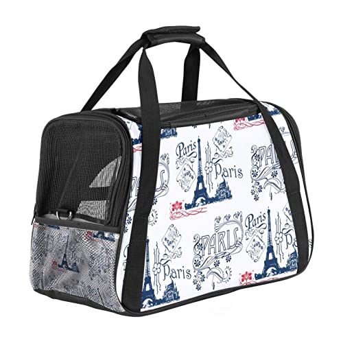 Transporttasche für Haustiere, Eiffelturm und Blumenmuster, weiche Seiten, für Corgi, Katzen, Hunde, Welpen, bequem, tragbar, faltbar, von Fluggesellschaften zugelassen Transporttasche für Haustiere, Eiffelturm und Blumenmuster, weiche Seiten, für Corgi, Katzen, Hunde, Welpen, bequem, tragbar, faltbar, von Fluggesellschaften zugelassen von Eslifey