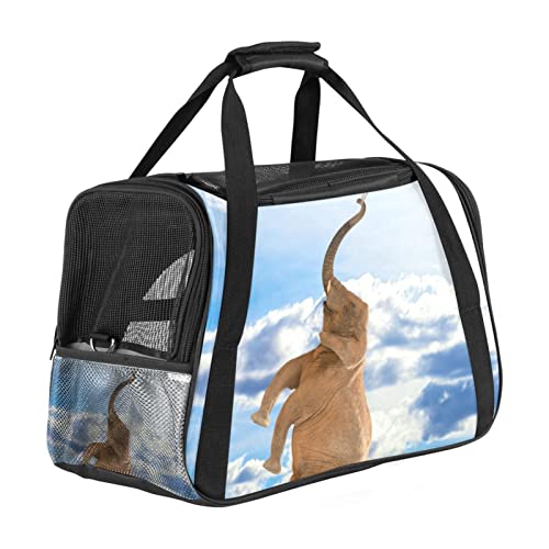 Transporttasche für Haustiere, Elefant mit Luftballons, weiche Seiten, für Katzen, Hunde, Welpen, bequem, tragbar, faltbar, für Fluggesellschaften zugelassen von Eslifey