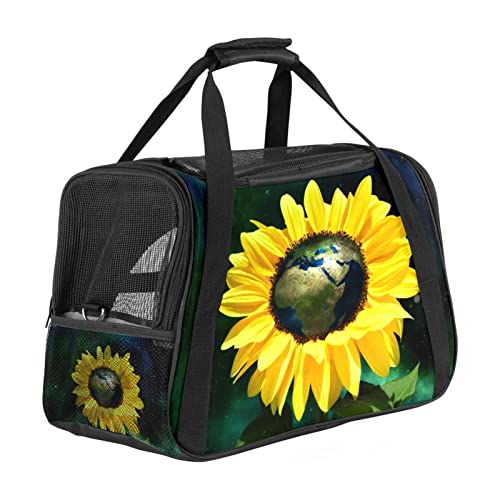 Transporttasche für Haustiere, Erde, Sonnenblume, weich, für Corgi, Katzen, Hunde, Welpen, bequem, tragbar, faltbar, von Fluggesellschaften zugelassen Transporttasche für Haustiere, Erde, Sonnenblume, weich, für Corgi, Katzen, Hunde, Welpen, bequem, tragbar, faltbar, von Fluggesellschaften zugelassen von Eslifey