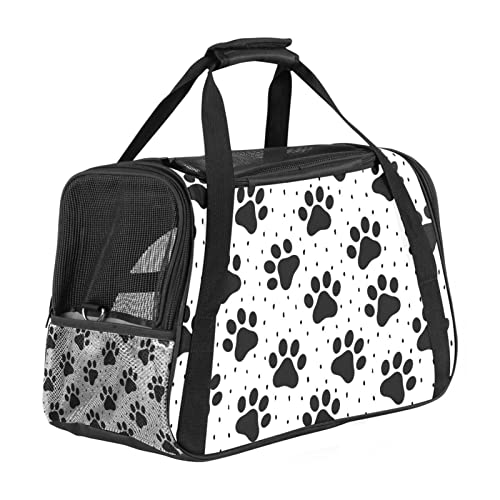 Transporttasche für Haustiere, Hundepfotenmuster, weiche Seiten, für Corgi, Katzen, Hunde, Welpen, bequem, tragbar, faltbar, von Fluggesellschaften zugelassen Transporttasche für Haustiere, Hundepfotenmuster, weiche Seiten, für Corgi, Katzen, Hunde, Welpen, bequem, tragbar, faltbar, von Fluggesellschaften zugelassen von Eslifey