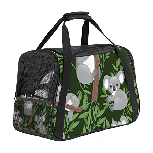 Transporttasche für Haustiere, Koala-Blätter-Muster, weiche Seiten, für Corgi, Katzen, Hunde, Welpen, bequem, tragbar, faltbar, von Fluggesellschaften zugelassen von Eslifey