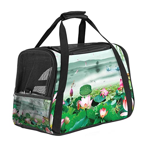 Transporttasche für Haustiere, Lotus, Teich, Landschaft, weiche Seiten, für Corgi, Katzen, Hunde, Welpen, bequem, tragbar, faltbar, von Fluggesellschaften zugelassen Transporttasche für Haustiere, Lotus, Teich, Landschaft, weiche Seiten, für Corgi, Katzen, Hunde, Welpen, bequem, tragbar, faltbar, von Fluggesellschaften zugelassen von Eslifey