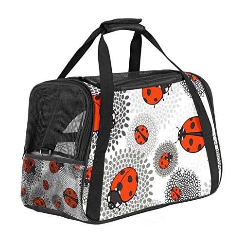 Transporttasche für Haustiere, Marienkäfer, einfarbig, floral, weich, für Corgi, Katzen, Hunde, Welpen, bequem, tragbar, faltbar, von Fluggesellschaften zugelassen Transporttasche für Haustiere, Marienkäfer, einfarbig, floral, weich, für Corgi, Katzen, Hunde, Welpen, bequem, tragbar, faltbar, von Fluggesellschaften zugelassen von Eslifey