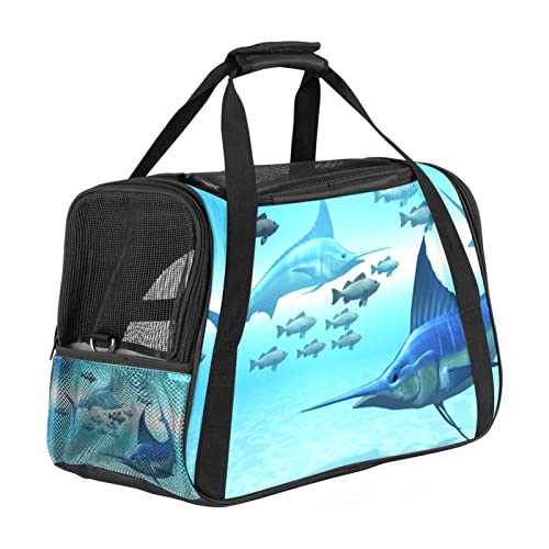 Transporttasche für Haustiere, Marlin, Fisch im Ozean, weich, für Corgi, Katzen, Hunde, Welpen, bequem, tragbar, faltbar, von Fluggesellschaften zugelassen Transporttasche für Haustiere, Marlin, Fisch im Ozean, weich, für Corgi, Katzen, Hunde, Welpen, bequem, tragbar, faltbar, von Fluggesellschaften zugelassen von Eslifey