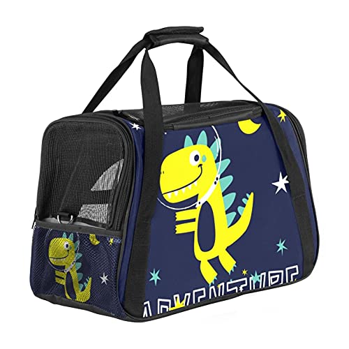 Pet Carrier Dinosaur in Space Pattern Soft-Sided Pet Travel Carriers for Cats,Dogs Puppy Comfort Portable Foldable Pet Bag Airline Approved von Eslifey
