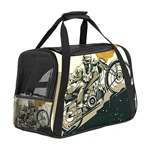 Transporttasche für Haustiere, Motorrad, Vintage-Stil, weich, für Corgi, Katzen, Hunde, Welpen, bequem, tragbar, faltbar, von Fluggesellschaften zugelassen Transporttasche für Haustiere, Motorrad, Vintage-Stil, weich, für Corgi, Katzen, Hunde, Welpen, bequem, tragbar, faltbar, von Fluggesellschaften zugelassen von Eslifey