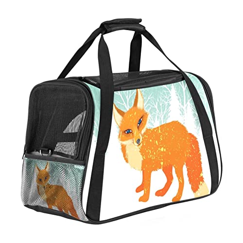 Transporttasche für Haustiere, Orange, Fuchs, Schnee, Winter, weich, für Corgi, Katzen, Hunde, Welpen, bequem, tragbar, faltbar, von Fluggesellschaften zugelassen Transporttasche für Haustiere, Orange, Fuchs, Schnee, Winter, weich, für Corgi, Katzen, Hunde, Welpen, bequem, tragbar, faltbar, von Fluggesellschaften zugelassen von Eslifey