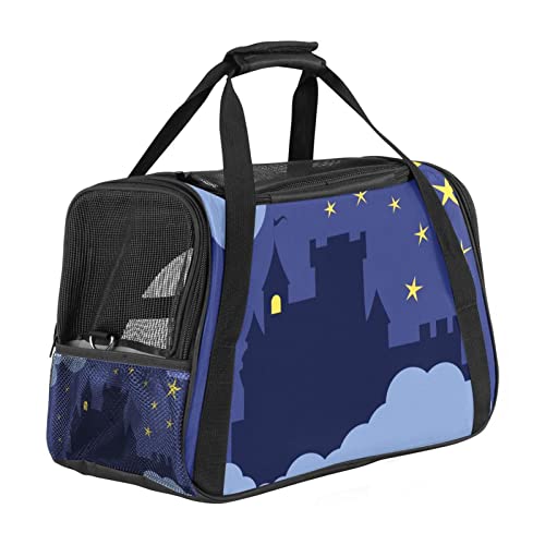 Transporttasche für Haustiere, Schloss bei Nacht, weich, für Corgi, Katzen, Hunde, Welpen, bequem, tragbar, faltbar, von Fluggesellschaften zugelassen Transporttasche für Haustiere, Schloss bei Nacht, weich, für Corgi, Katzen, Hunde, Welpen, bequem, tragbar, faltbar, von Fluggesellschaften zugelassen von Eslifey