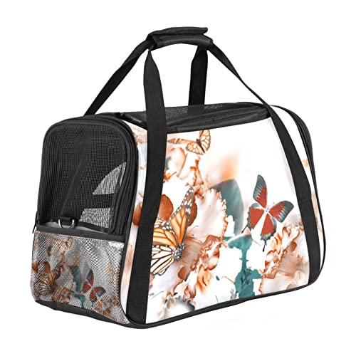Transporttasche für Haustiere, Schmetterling und Blumen, weich, für Corgi, Katzen, Hunde, Welpen, bequem, tragbar, faltbar, von Fluggesellschaften zugelassen Transporttasche für Haustiere, Schmetterling und Blumen, weich, für Corgi, Katzen, Hunde, Welpen, bequem, tragbar, faltbar, von Fluggesellschaften zugelassen von Eslifey
