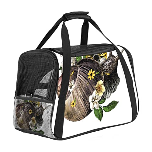 Transporttasche für Haustiere, Schnecken, Blumen, Blätter, weiche Seiten, für Corgi, Katzen, Hunde, Welpen, bequem, tragbar, faltbar, von Fluggesellschaften zugelassen Transporttasche für Haustiere, Schnecken, Blumen, Blätter, weiche Seiten, für Corgi, Katzen, Hunde, Welpen, bequem, tragbar, faltbar, von Fluggesellschaften zugelassen von Eslifey