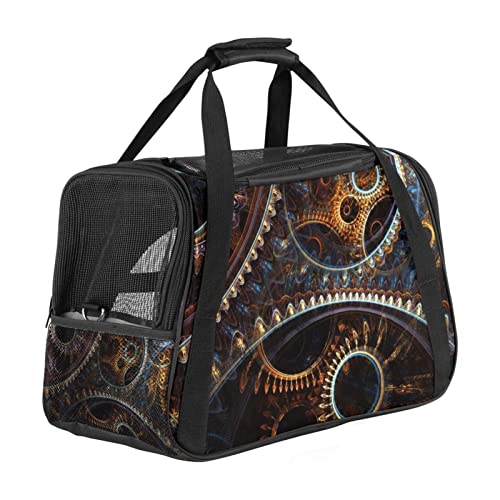 Transporttasche für Haustiere, abstrakte Steampunk-Räder, weiche Seiten, für Corgi, Katzen, Hunde, Welpen, bequem, tragbar, faltbar, von Fluggesellschaften zugelassen Transporttasche für Haustiere, abstrakte Steampunk-Räder, weiche Seiten, für Corgi, Katzen, Hunde, Welpen, bequem, tragbar, faltbar, von Fluggesellschaften zugelassen von Eslifey