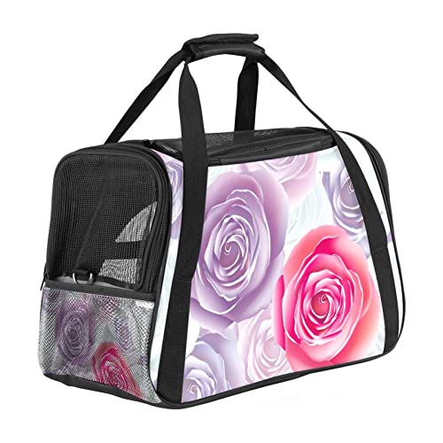 Transporttasche für Haustiere, bunte Rosen, weiche Seiten, für Corgi, Katzen, Hunde, Welpen, bequem, tragbar, faltbar, von Fluggesellschaften zugelassen Transporttasche für Haustiere, bunte Rosen, weiche Seiten, für Corgi, Katzen, Hunde, Welpen, bequem, tragbar, faltbar, von Fluggesellschaften zugelassen von Eslifey