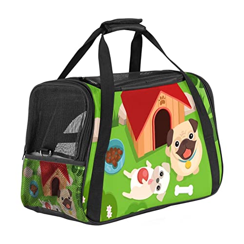 Transporttasche für Haustiere, lustige Mops im Garten, weiche Seiten, für Corgi, Katzen, Hunde, Welpen, bequem, tragbar, faltbar, von Fluggesellschaften zugelassen Transporttasche für Haustiere, lustige Mops im Garten, weiche Seiten, für Corgi, Katzen, Hunde, Welpen, bequem, tragbar, faltbar, von Fluggesellschaften zugelassen von Eslifey