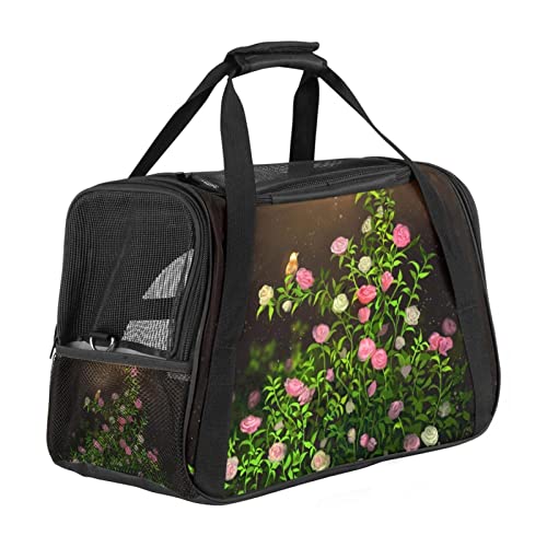 Transporttasche für Haustiere, mit Blumen und Vogel, weich, für Corgi, Katzen, Hunde, Welpen, bequem, tragbar, faltbar, von Fluggesellschaften zugelassen Transporttasche für Haustiere, mit Blumen und Vogel, weich, für Corgi, Katzen, Hunde, Welpen, bequem, tragbar, faltbar, von Fluggesellschaften zugelassen von Eslifey