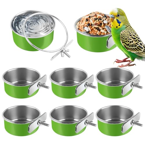 Vogelschalen aus Edelstahl, für kleine Vögel, Futterschale für Käfig, Papageienkäfig, Futterstation mit Klemmhalter für Sittiche, Nymphensittiche, Sittiche, Wellensittiche, Frettchen, Kleintiere, 8 Vogelschalen aus Edelstahl, für kleine Vögel, Futterschale für Käfig, Papageienkäfig, Futterstation mit Klemmhalter für Sittiche, Nymphensittiche, Sittiche, Wellensittiche, Frettchen, Kleintiere, 8 von Esmorah