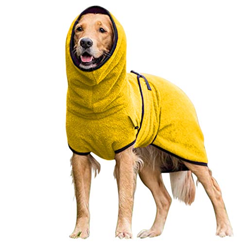 Esobo Modische Winter-Hundeweste für Welpen, einfarbig, warm, aus weichem Fleece, Größe XL, Gelb von Esobo
