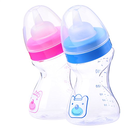 Esoes Saugerflaschen-Set – Stillflasche, Silikon-Bürste, Wasser/Milchflasche für Hunde, Welpen, Katzen, kleine Tiere, 180 ml, zufällige Farbauswahl von Esoes