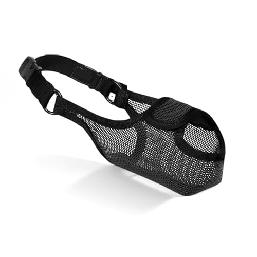 Esoes Hunde Maulkorb Atmungsaktive Haustier Maske Hundetraining Maulkörbe Nylon-Mesh Netzmaulkorb Verhindert Beißen Bellen mit Verstellbaren Trägern Klettverschluss für Mittlere Große Hunde (L) von Esoes