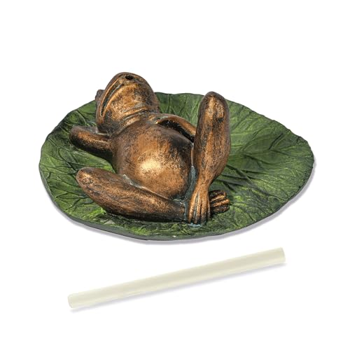 Esotec Wasserspeier Frosch chillt auf Seeblatt, Einzelfigur, Teichfigur, Gartenstatue, Brunnenfigur für Gartenteich, Wasserspiel für Terrasse, Balkonbrunnen, Quellstein, Kunststein, 100743 Esotec Wasserspeier Frosch chillt auf Seeblatt, Einzelfigur, Teichfigur, Gartenstatue, Brunnenfigur für Gartenteich, Wasserspiel für Terrasse, Balkonbrunnen, Quellstein, Kunststein, 100743 von Esotec