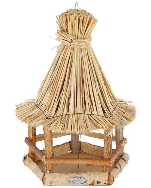 Esschert Design Futterhaus Birke - Vogelhaus mit Strohdach von Esschert Design