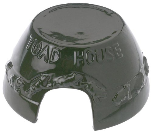Esschert Design Krötenhaus aus glasiertem Ton mit Toad House Aufschrift, ca. 20 cm x 19 cm x 9,9 cm von Esschert Design