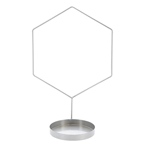 Esschert Design Zimmerpflanzenstütze Hexagon Silberfarben mit Untersetzer - Metall von Esschert Design