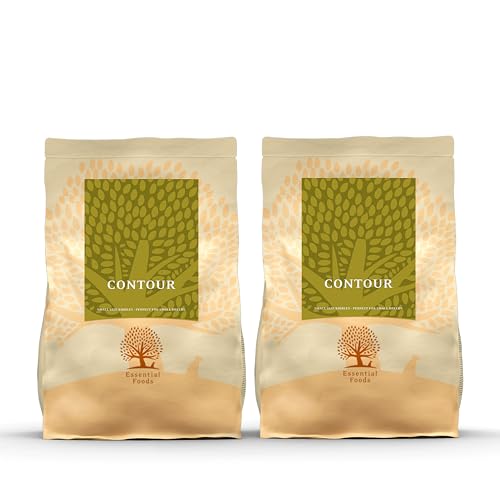 Essential Contour 2 x 2,5 kg | Huhn, Ente, Lachs & Forelle | Getreidefrei Hundefutter für kastrierte oder zu Übergewicht neigende Hunde | hoher Fleischanteil | nach dem BOF-Prinzip von Essential Foods