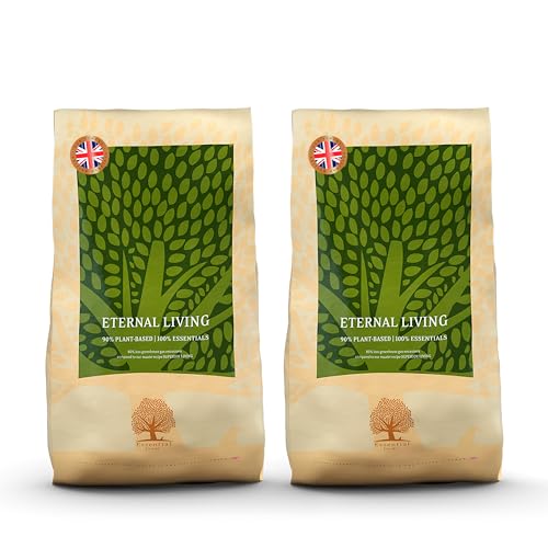 Essential Eternal Living 2 x 10 kg | Eier, brauner Reis & Ackerbohnen | Getreidefrei Hundefutter für alle Rassen mit empfindlichem Magen oder Allergien | OVO-vegan | nach dem BOF-Prinzip von Essential Foods