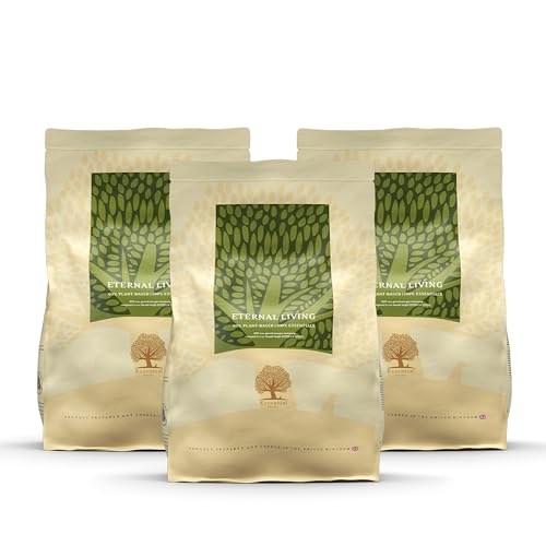 Essential Eternal Living 3 x 2,5 kg | Eier, brauner Reis & Ackerbohnen | Getreidefrei Hundefutter für Hunde mit empfindlichem Magen oder Allergien | OVO-vegan | nach dem BOF-Prinzip von Essential Foods
