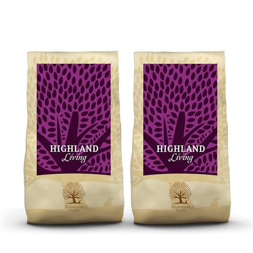 Essential Highland Living 2 x 10 kg | Pute, Rind & Lachs | Getreidefrei Hundefutter für ausgewachsene Hunde | hoher Fleischanteil | nach dem BOF-Prinzip von Essential Foods