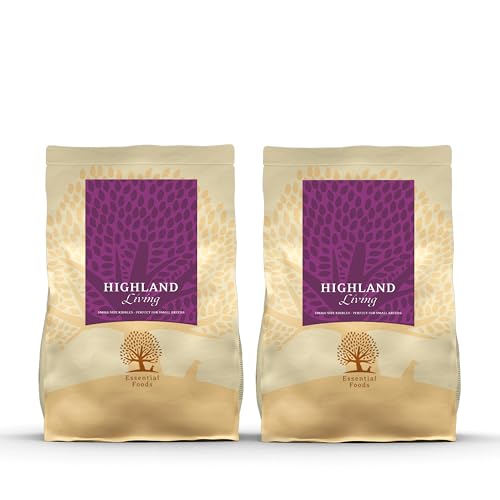 Essential Highland Living 2 x 2,5 kg | Pute, Rind & Lachs | Getreidefrei Hundefutter für kleine Hunde | hoher Fleischanteil | nach dem BOF-Prinzip von Essential Foods