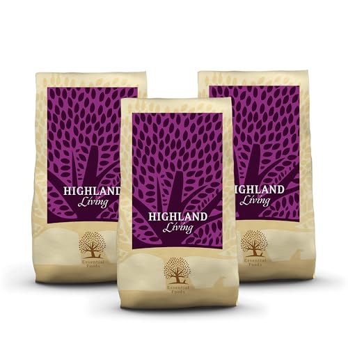 Essential Highland Living 3 x 10 kg | Pute, Rind & Lachs | Getreidefrei Hundefutter für ausgewachsene Hunde | hoher Fleischanteil | nach dem BOF-Prinzip von Essential Foods