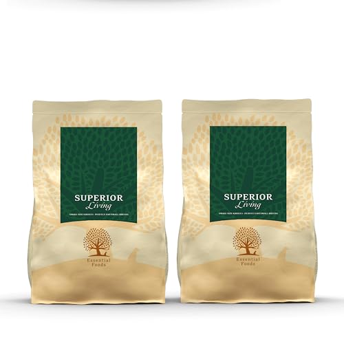 Essential Superior Living 2 x 2,5 kg | Huhn, Ente, Lachs & Forelle | Getreidefrei Hundefutter für kleine Hunde | proteinreich | nach dem BOF-Prinzip von Essential Foods