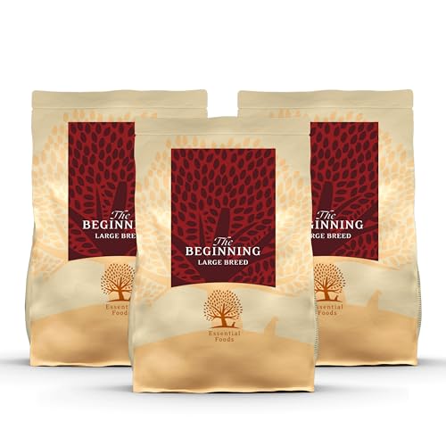 Essential The Beginning Large Breed 3 x 2,5 kg | Huhn, Ente, Lachs & Forelle | Getreidefrei Welpenfutter für große Hunde über 15 kg | hoher Fleischanteil | nach dem BOF-Prinzip von Essential Foods