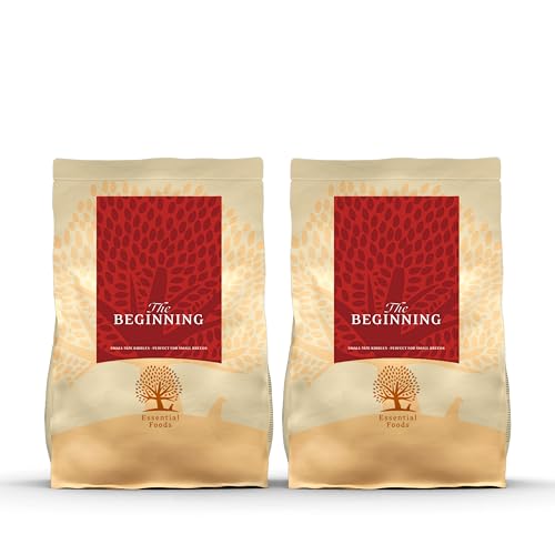 Essential The Beginning Small Breed 2 x 2,5 kg | Huhn, Ente, Lachs & Forelle | Getreidefrei Welpenfutter für kleine Hunde bis 15 kg | hoher Fleischanteil | nach dem BOF-Prinzip von Essential Foods