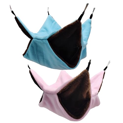 Esshogo 2 Stück Haustier Hängematte, Kleine Haustierkäfig-Hängematte, Hängematte für Kleintiere, Kuschelhöhle Meerschweinchen, Kleintiere Ratten Hängematte, Spielzeug Ratten Käfig Zubehör Weicher Plüs Esshogo 2 Stück Haustier Hängematte, Kleine Haustierkäfig-Hängematte, Hängematte für Kleintiere, Kuschelhöhle Meerschweinchen, Kleintiere Ratten Hängematte, Spielzeug Ratten Käfig Zubehör Weicher Plüs von Esshogo