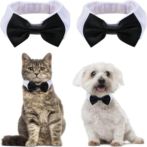 Esshogo 2 Stück Hunde-Fliege, Fliege für kleine Hunde, Katzen, Geburtstag, Katzen-Smoking-Halsband, Formelles Haustier-Fliegenhalsband Esshogo 2 Stück Hunde-Fliege, Fliege für kleine Hunde, Katzen, Geburtstag, Katzen-Smoking-Halsband, Formelles Haustier-Fliegenhalsband von Esshogo