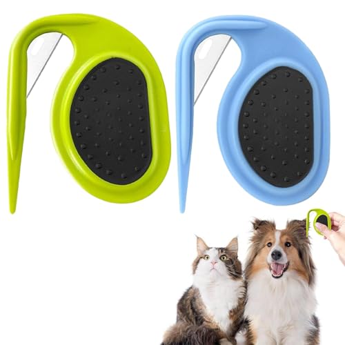 Esshogo 2 Stück Pet Knotting Comb, Pflegemesser für Langhaarige Haustiere, Entfilzer mit Stahlklinge, zum Entfernen von Verfilzungen Esshogo 2 Stück Pet Knotting Comb, Pflegemesser für Langhaarige Haustiere, Entfilzer mit Stahlklinge, zum Entfernen von Verfilzungen von Esshogo