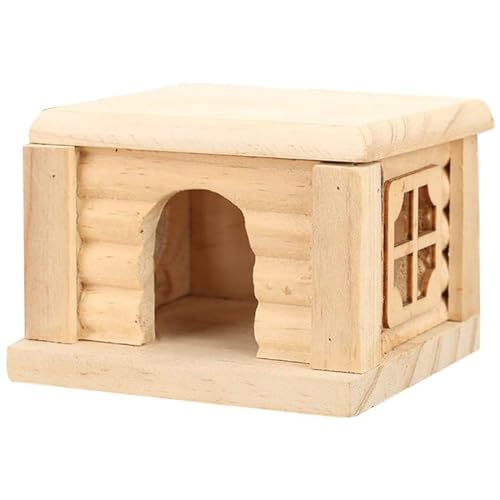 Esshogo Blockhaus Spielzeug für Haustier Hamster, Meerschweinchen Höhle Hamster Haus Naturholz Hamsterhaus Flat Top Cabin für kleine Haustierspielzeug für Chinchilla Frettchen Nagetiere kleine Tiere Esshogo Blockhaus Spielzeug für Haustier Hamster, Meerschweinchen Höhle Hamster Haus Naturholz Hamsterhaus Flat Top Cabin für kleine Haustierspielzeug für Chinchilla Frettchen Nagetiere kleine Tiere von Esshogo