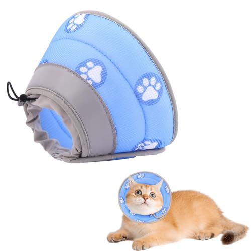 Esshogo Halskrause Katze, Faltbaren Weicher Schutzkragen Katze, Elisabethanischer Kragen Katze, Einstellbar Anti-Leckende Anti Biss Katzenkragen, Wiederherstellung Halsband für Katzen Esshogo Halskrause Katze, Faltbaren Weicher Schutzkragen Katze, Elisabethanischer Kragen Katze, Einstellbar Anti-Leckende Anti Biss Katzenkragen, Wiederherstellung Halsband für Katzen von Esshogo