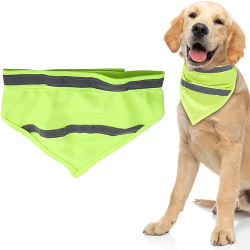 Esshogo Hundehalstuch Reflektierendes Halstuch für Haustier-Schal, Sabber-Handtuch, Personalisierte Neon Farbe Sichtbarkeit Produkte(L Fluorescent Gelb) von Esshogo